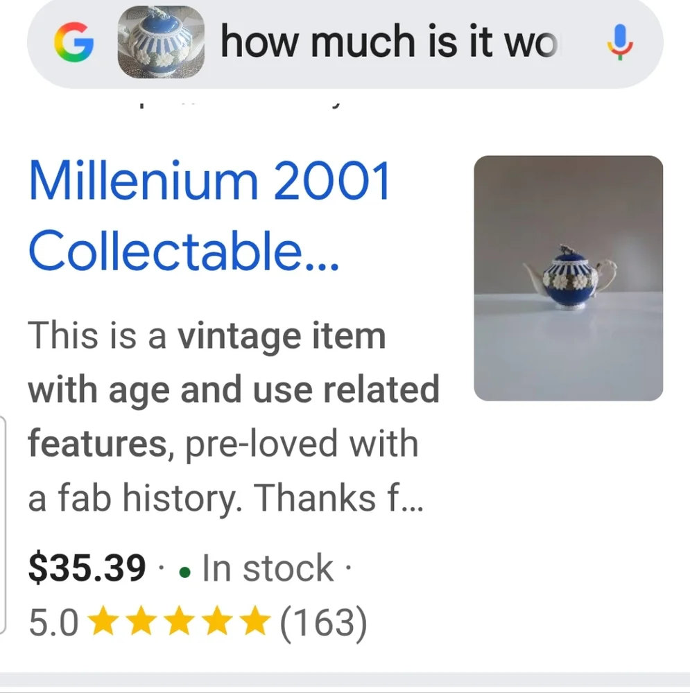 Teapot Collectable By Sandys Closet # 18213 Suzette Mini Teapot Blue Shoe 2001